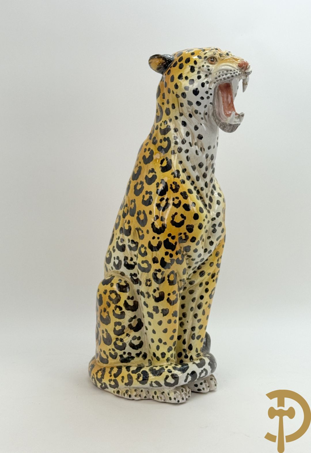 Italiaans gekleurd keramieken vintage luipaard, jaren 