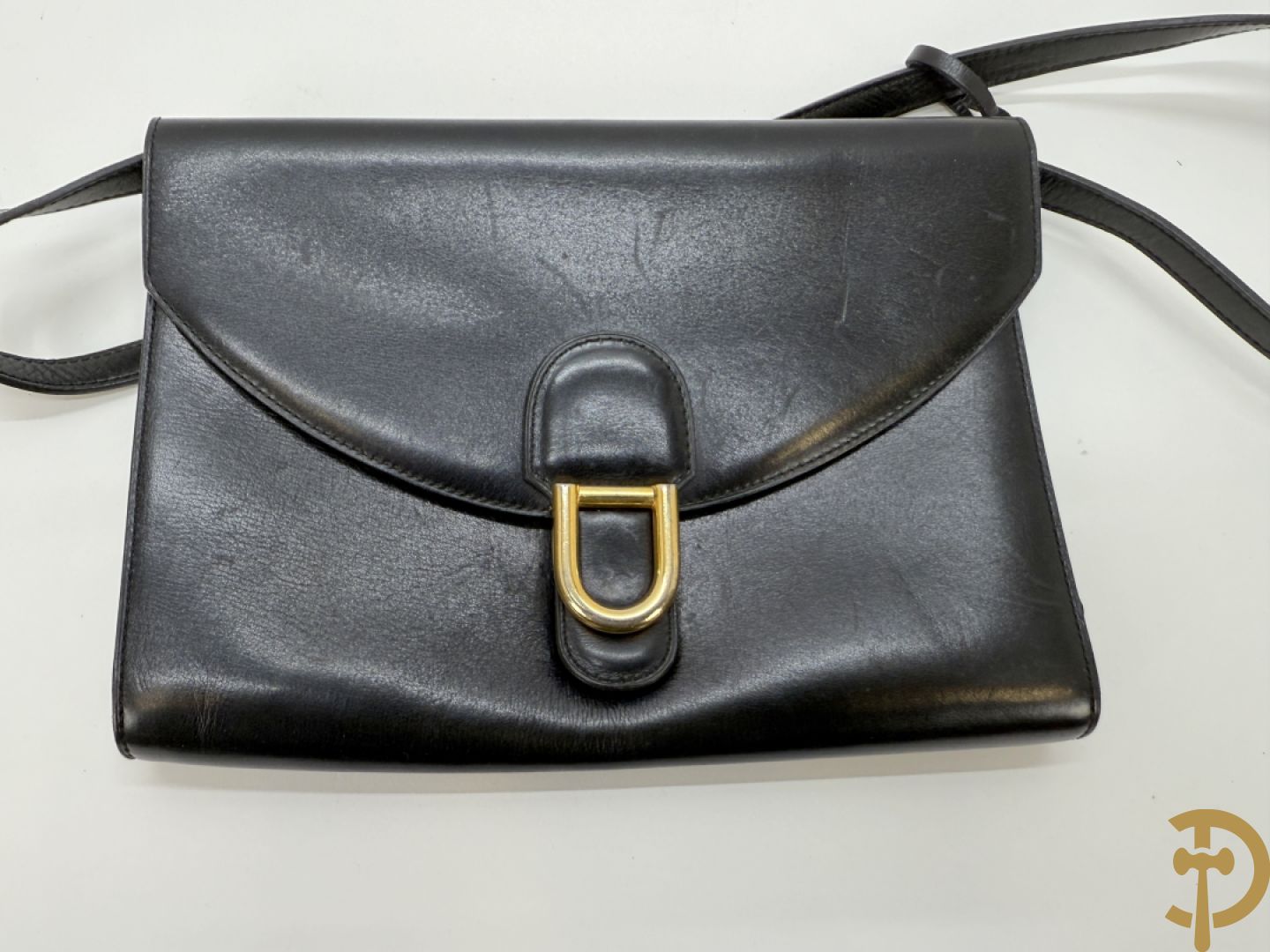 Twee vintage Delvaux handtassen (zwart en bruin) + geldbeugel + lege doosjes