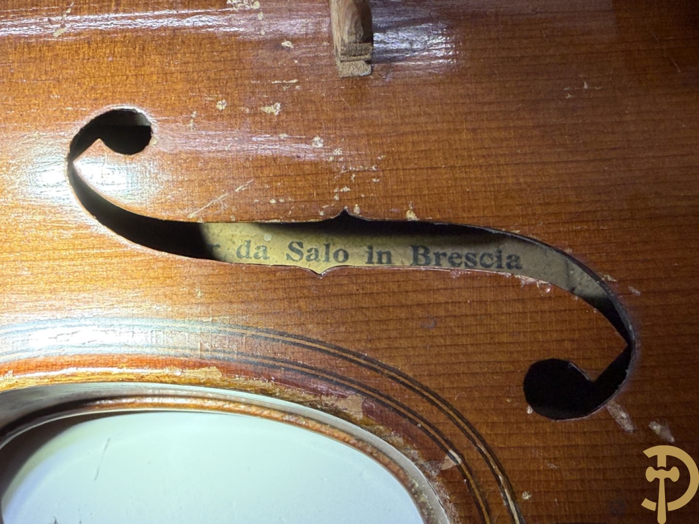 Oude viool, Caspar Da Salo N. Brescia getekend binnenin
