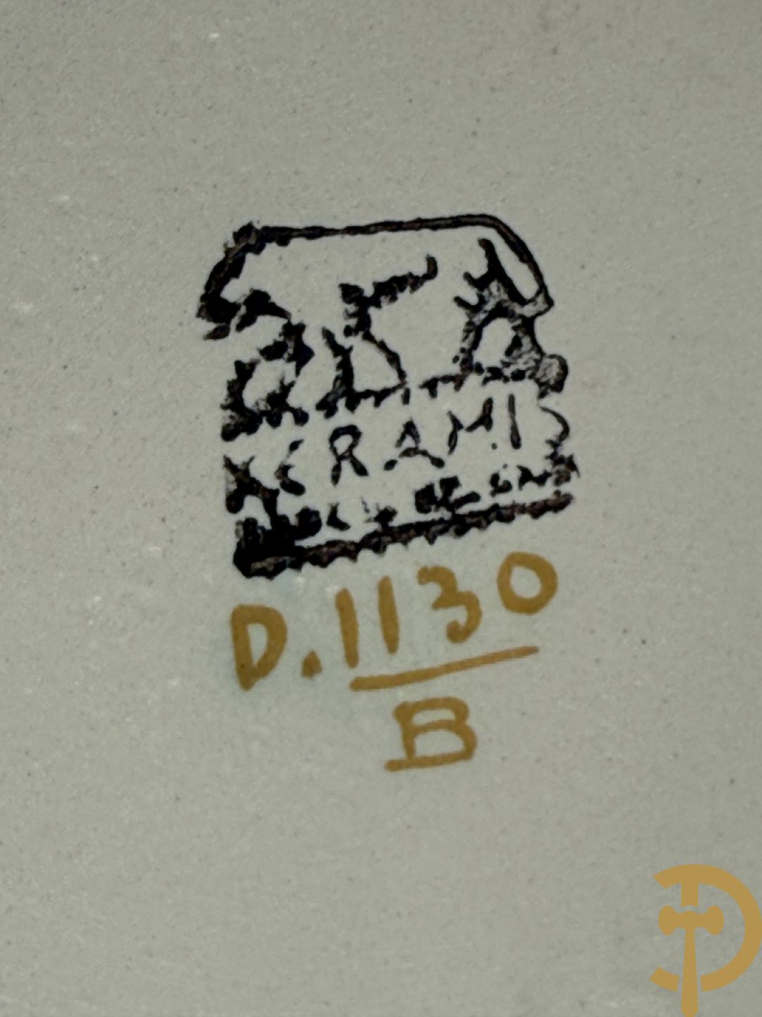 Keramieken Keramis Art Deco vaas met papegaaiendecor, Nr. 1130, Decor 945