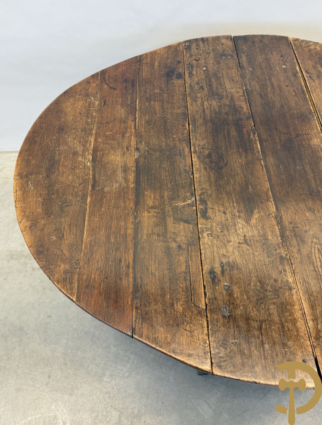 Massief eiken Engelse openklapbare gatelegg tafel met lade