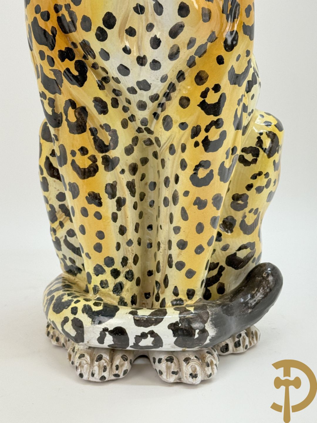 Italiaans gekleurd keramieken vintage luipaard, jaren 