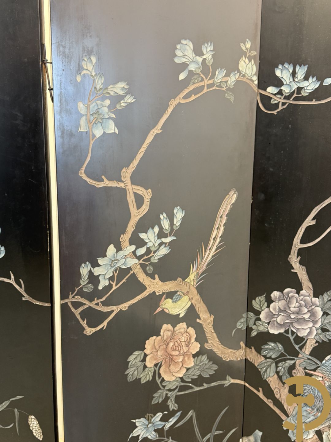 Vierdelige Chinese paravan met landschapsdecor