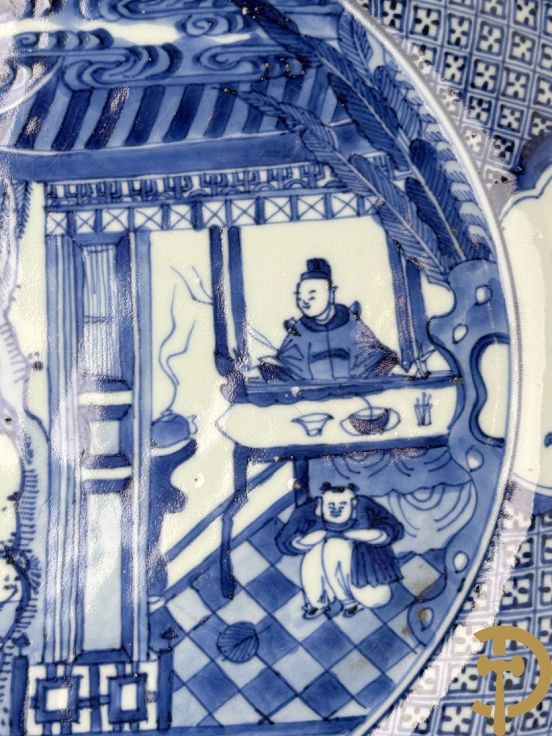 Chinese blauw/wit porseleinen schotel 