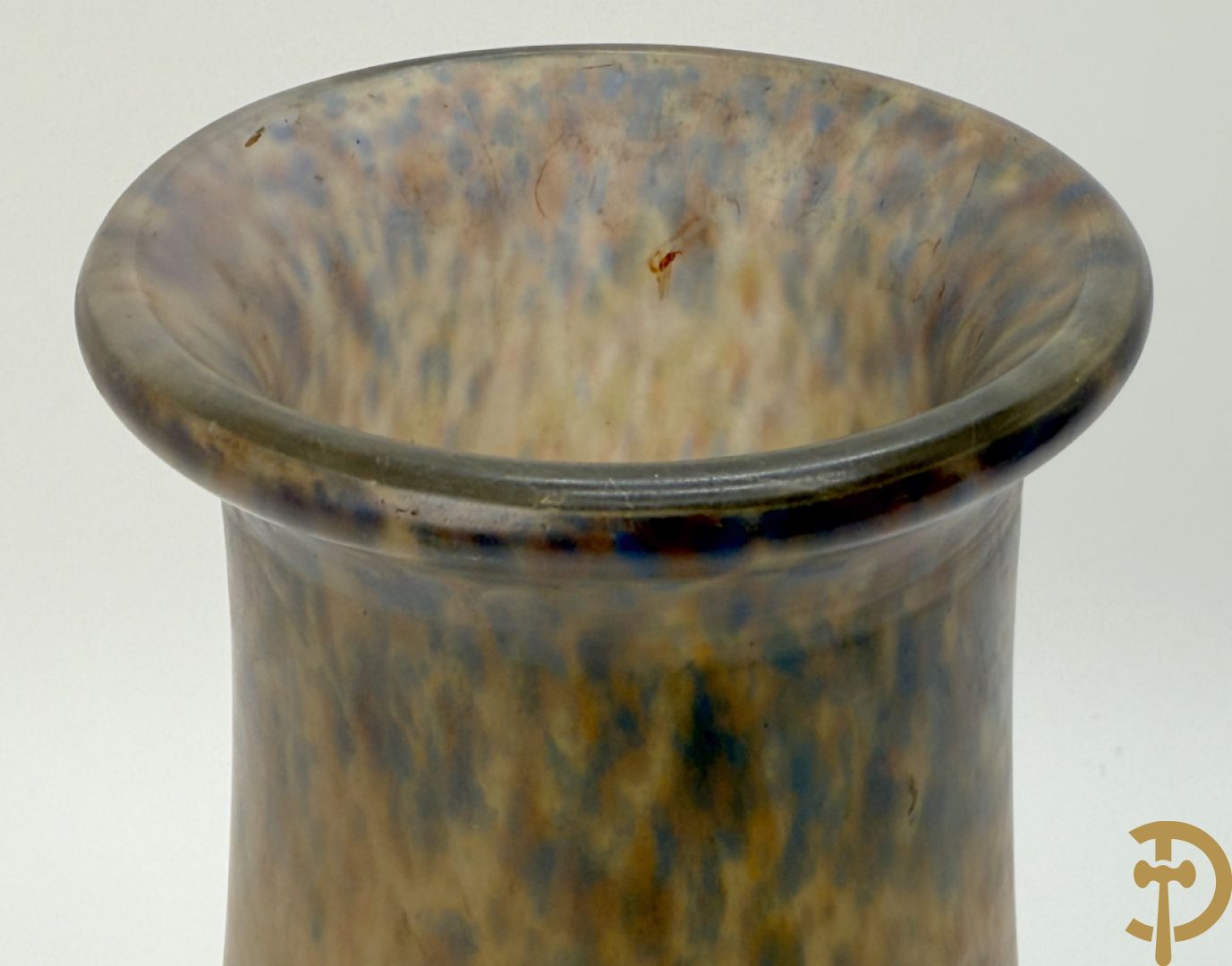 MÜLLER FRERES Luneville getekend, Art Deco vaas in glaspasta