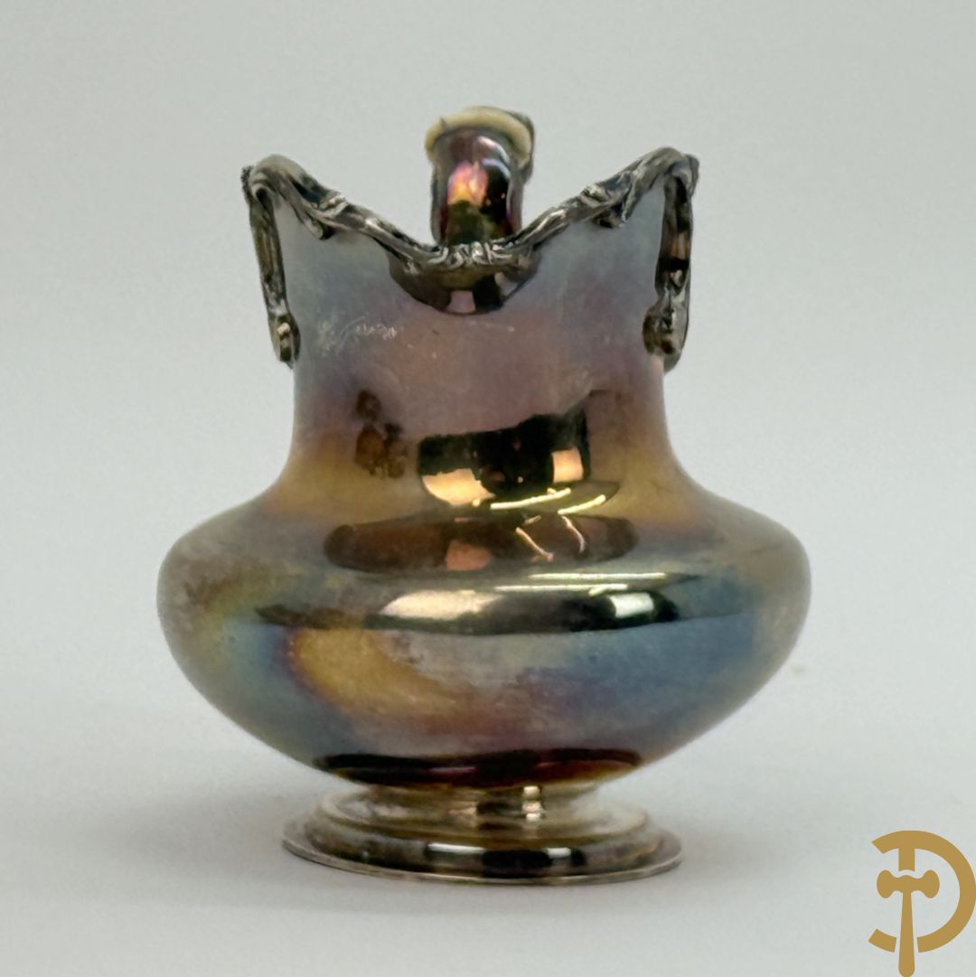 Zilveren koffiekan + bijhorende melk- en suikerpot, Louis XV stijl