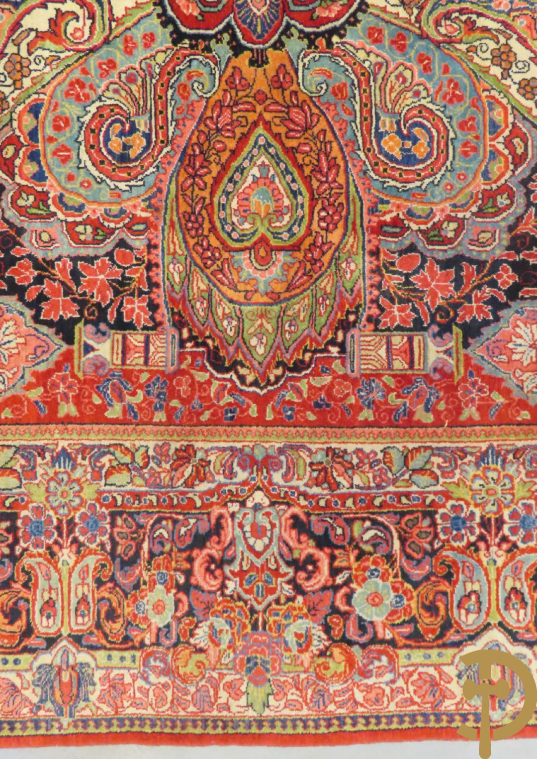 Oosters handgeknoopt tapijt met cashmeremotieven