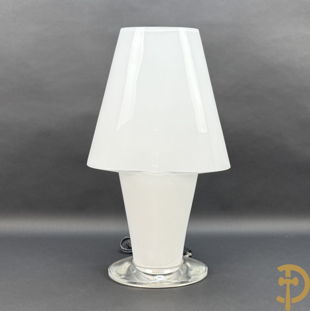 Design melkglazen lampadaire, AV Mazzega XL