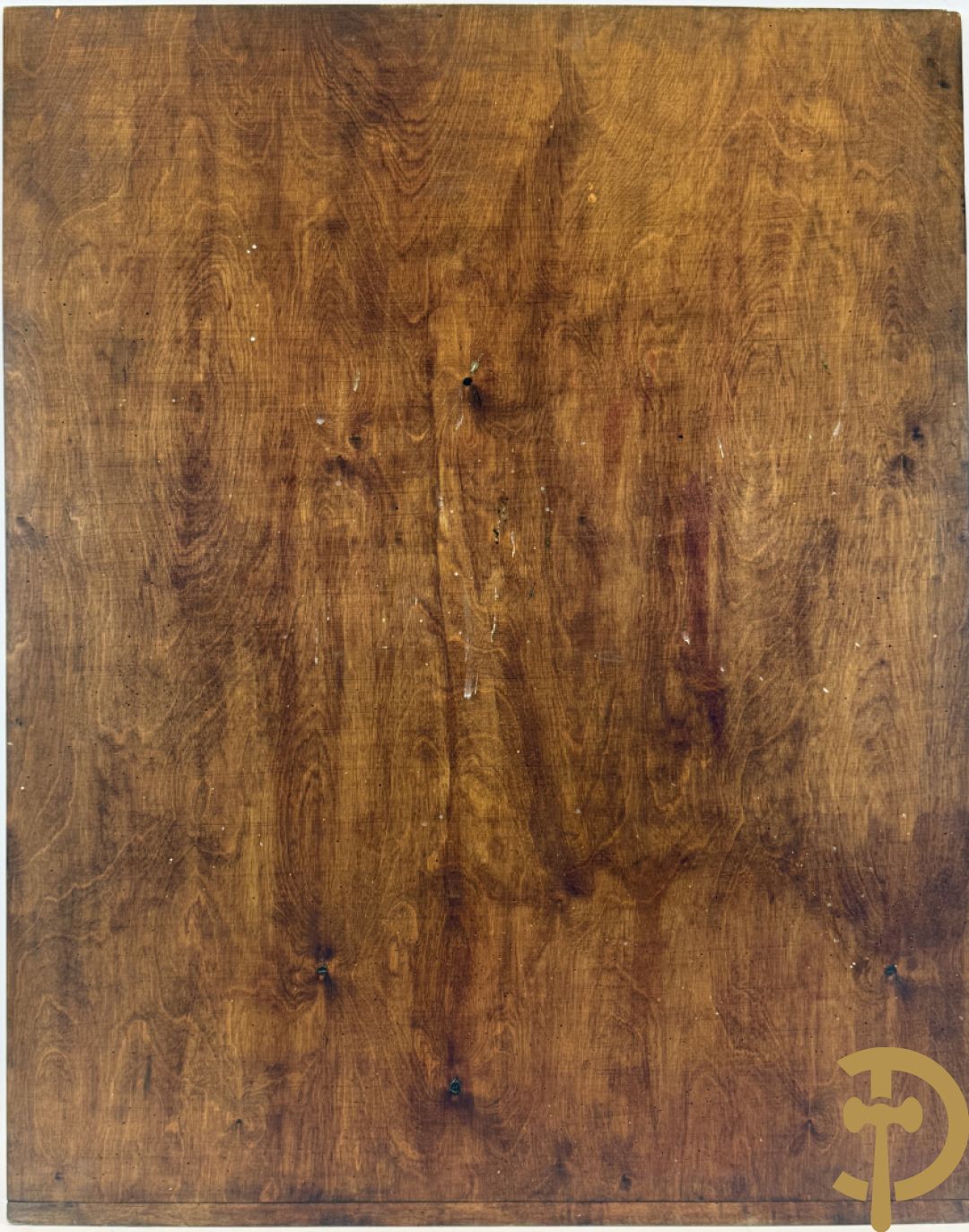 Art Nouveau paneel met pyrografie 