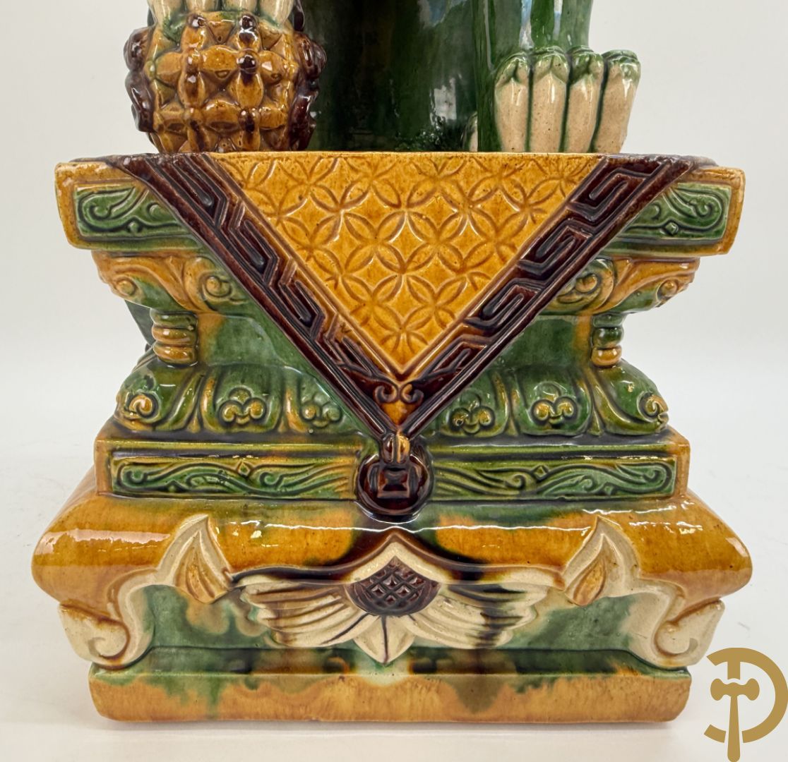 Paar Aziatische geglazuurde Aziatische fo-honden