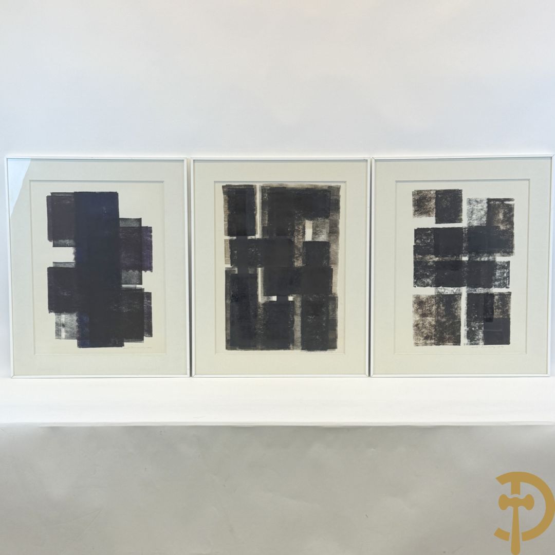 VERMEULEN NOËL getekend 1982 - drieluik acrylverf op papier