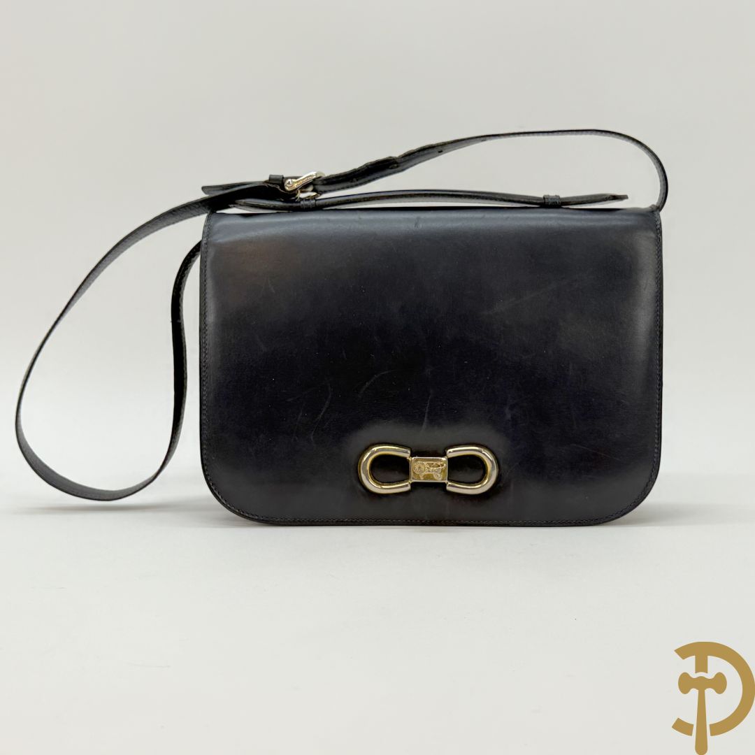 Blauw lederen vintage handtas van Celine