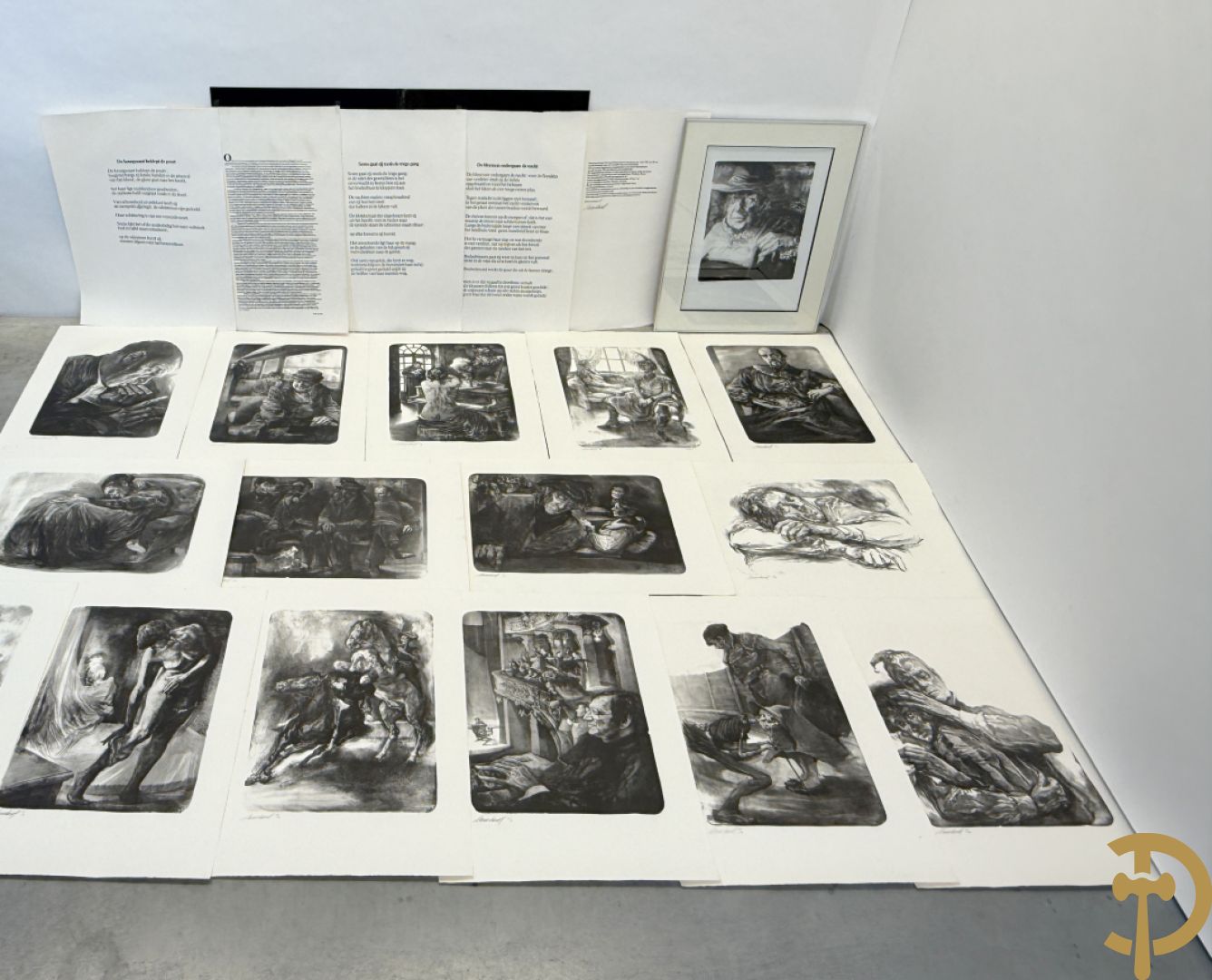 DRIESSCHAERT H. get. Kunstmap met 15 lithografieën met inleidend woord van Gaby Gyselen - 17/40 + DRIESSCHAERT getekend 