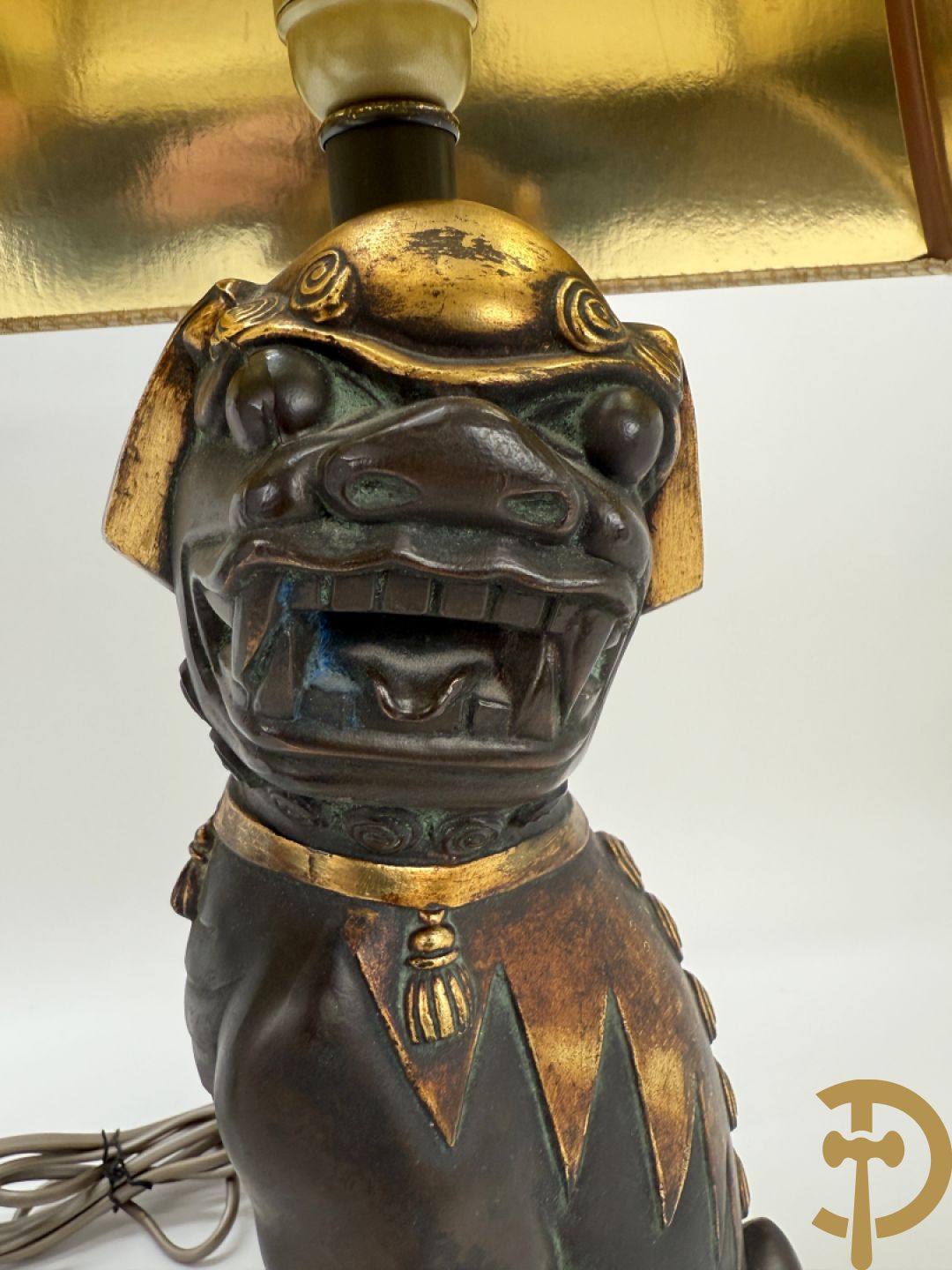 Paar fo-honden in keramiek gemonteerd als lampadaire