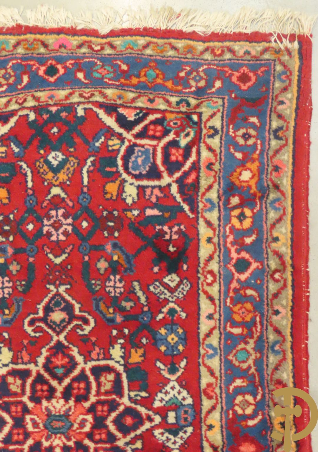 Vier Perzische kleine oosterse handgeknoopte tapijten w.o. 1 Bidjar en 3 Hamadan