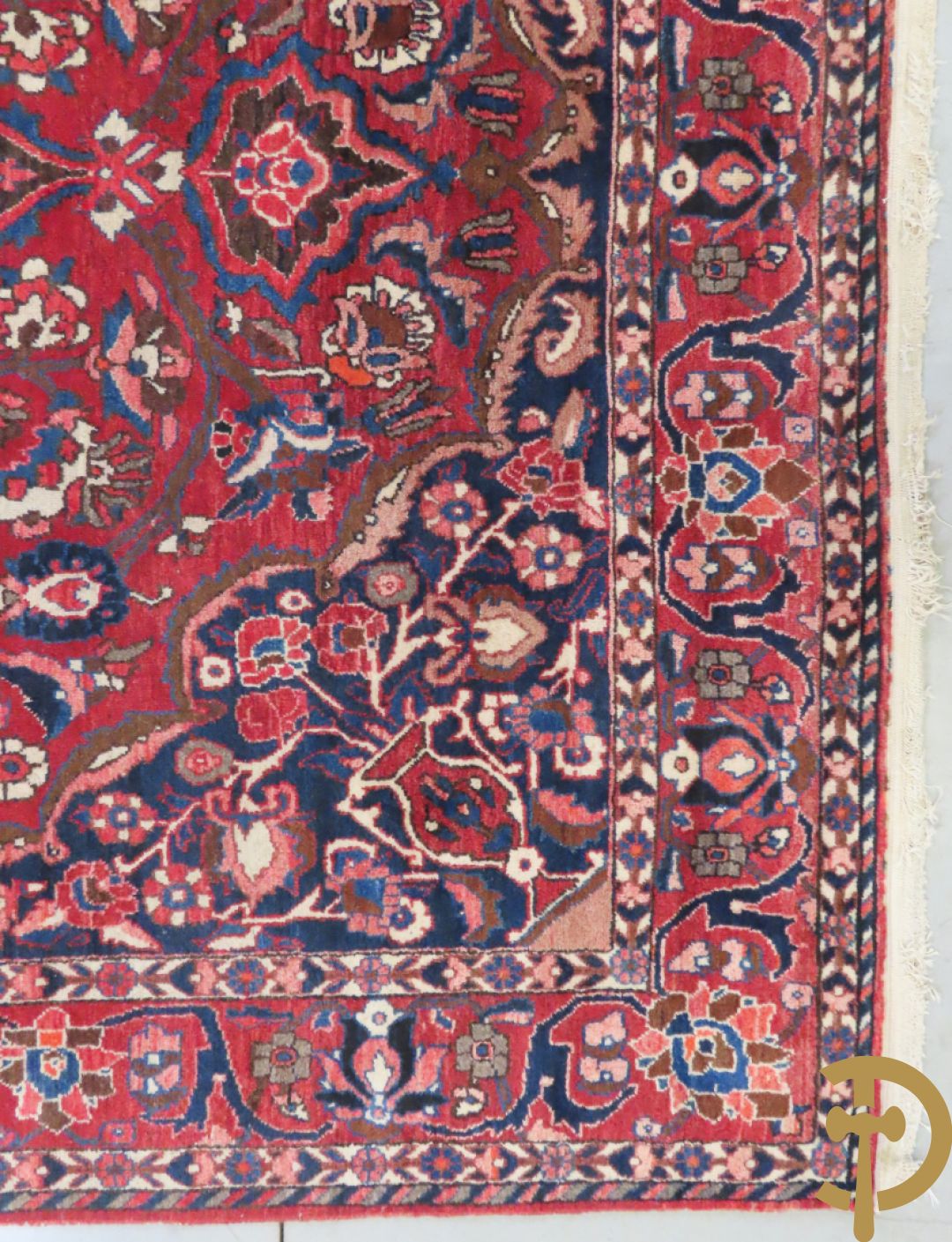 Oosters handgeknoopt tapijt met bloemenpatronen, Saman