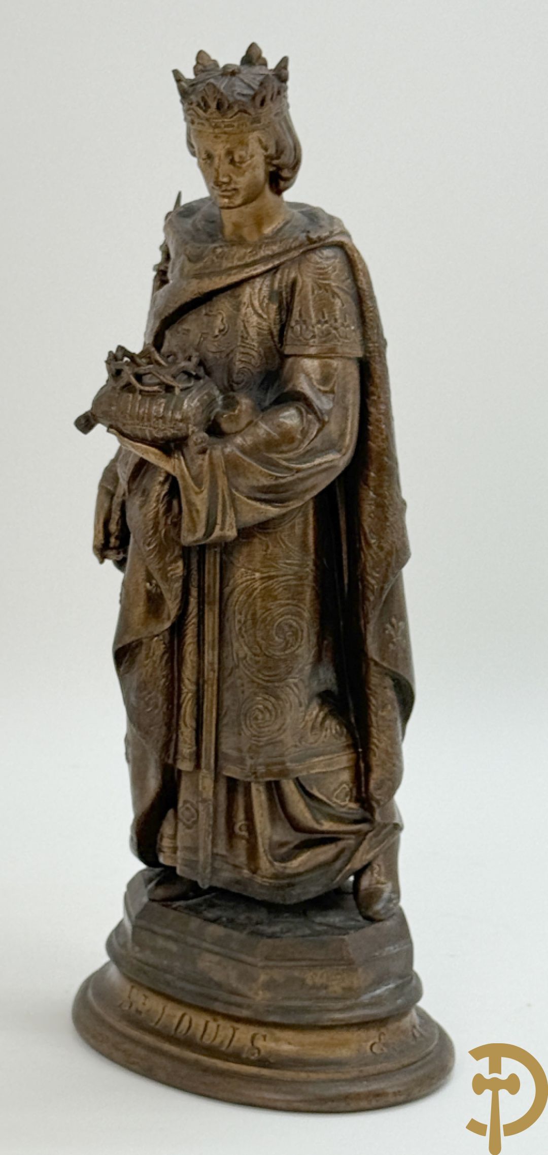 Verguld beeld van Sint-Louis in zamak