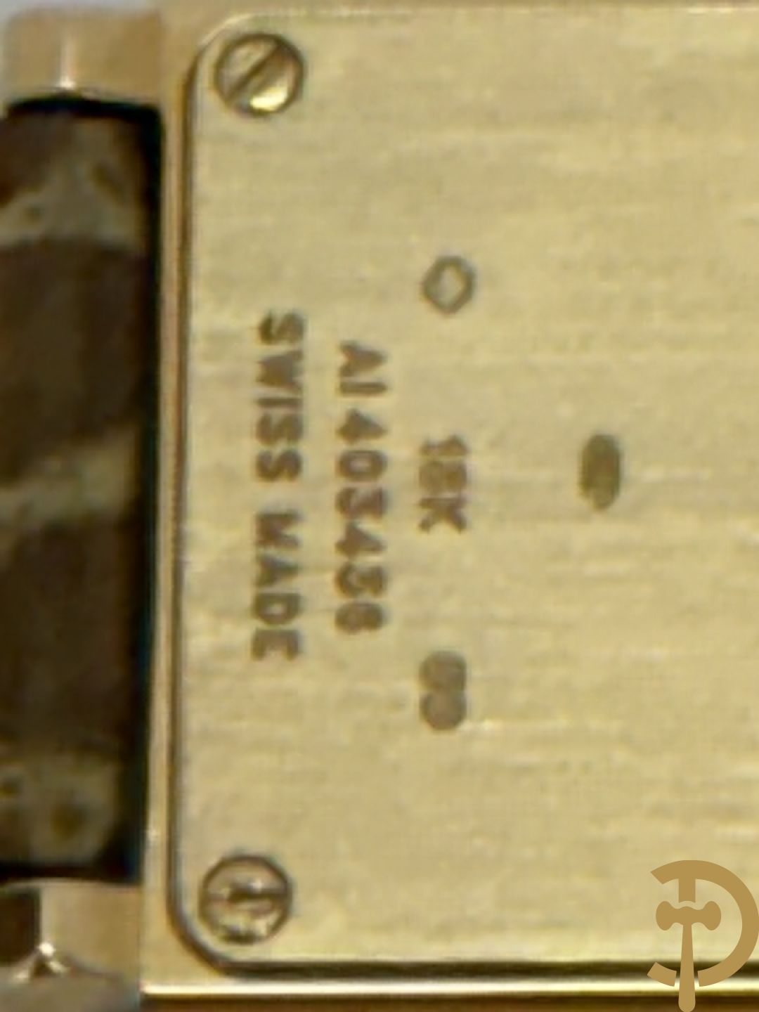 Geelgouden dameshorloge Boucheron Carrée in bijhorende lederen box, gemerkt 18 Kt. en genummerd 403436 - Met 2 verschillende bandjes + certificaten