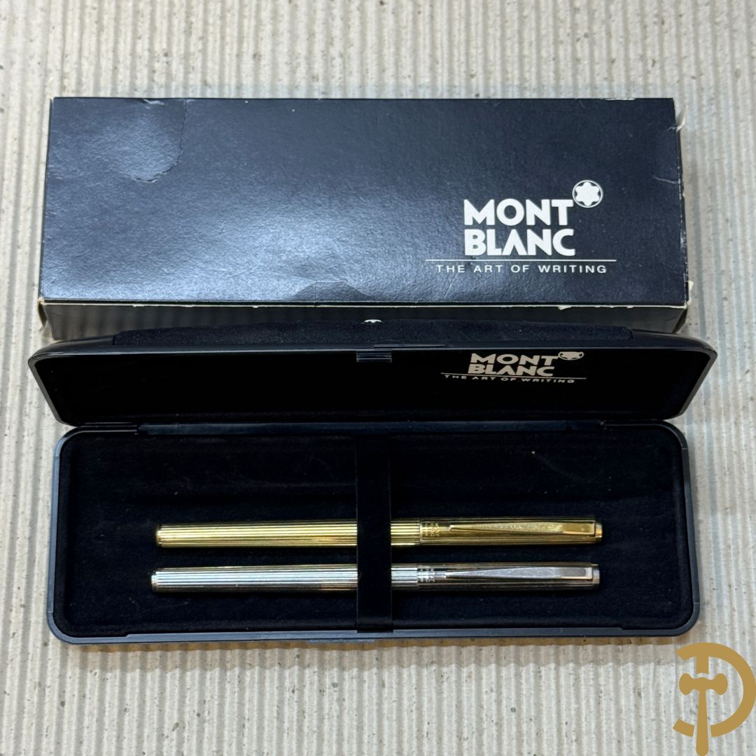 Vergulde en verzilverde vulpen Mont Blanc, met gemerkte pen