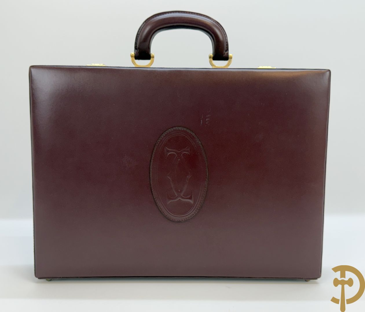 Bordeaux lederen aktentas Cartier + handtas Cartier