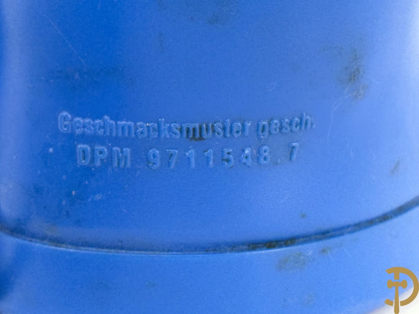 Staande lampadaire in blauwe plexi van Kuifje, gemerkt Interconcept designed by Harry Grieshaeber