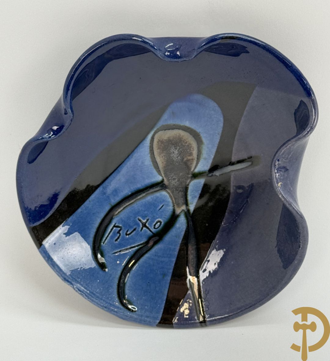 Vijf keramieken schaaltjes, expressionistische stijl, BUXO getekend