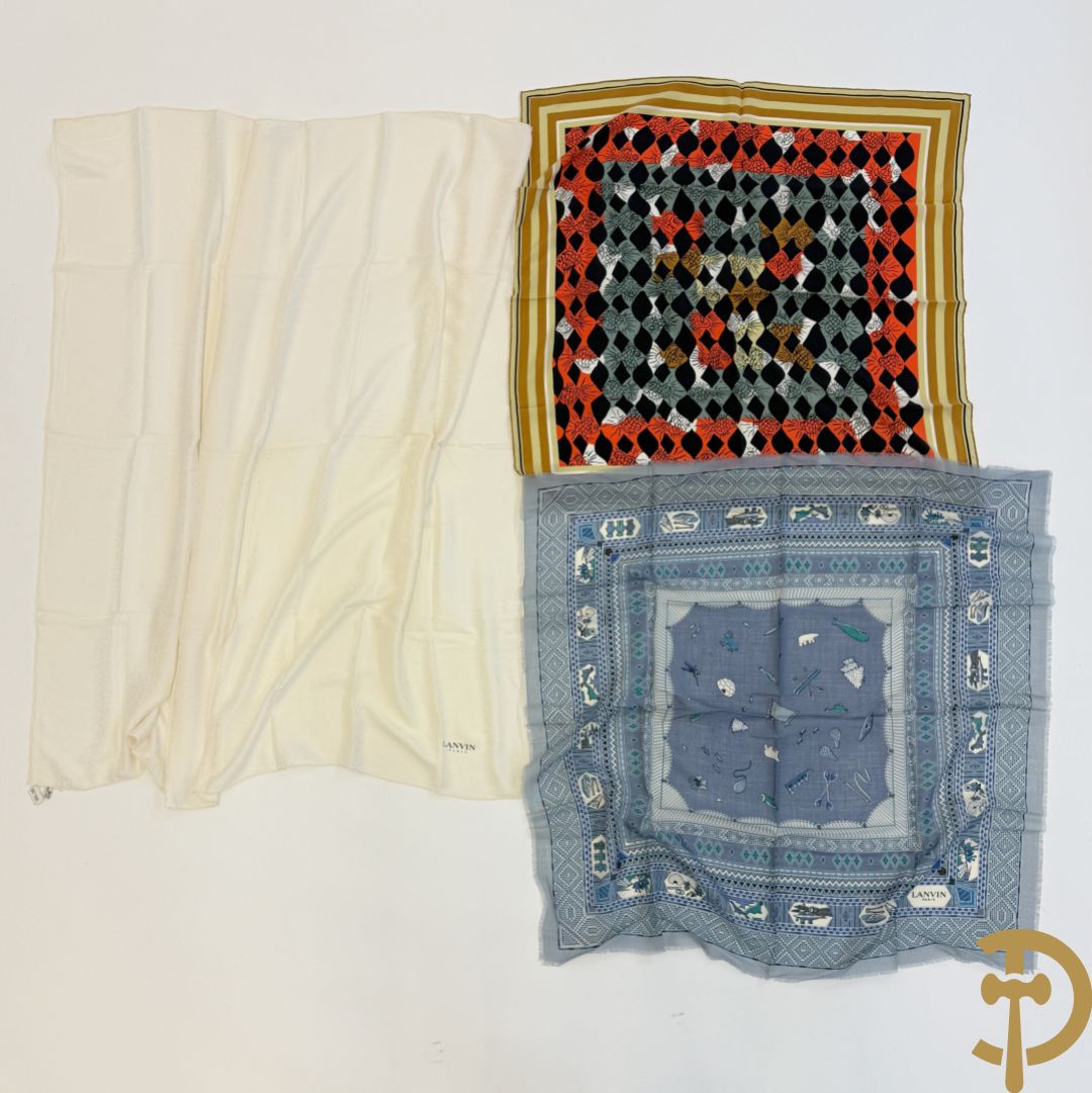 Drie foulards Lanvin Paris (nooit gedragen komt uit winkel restant)