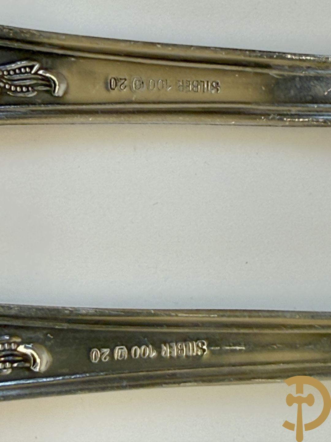 Verzilverd Louis XV bestek in schrijn : 10 reeksen en losse stukken