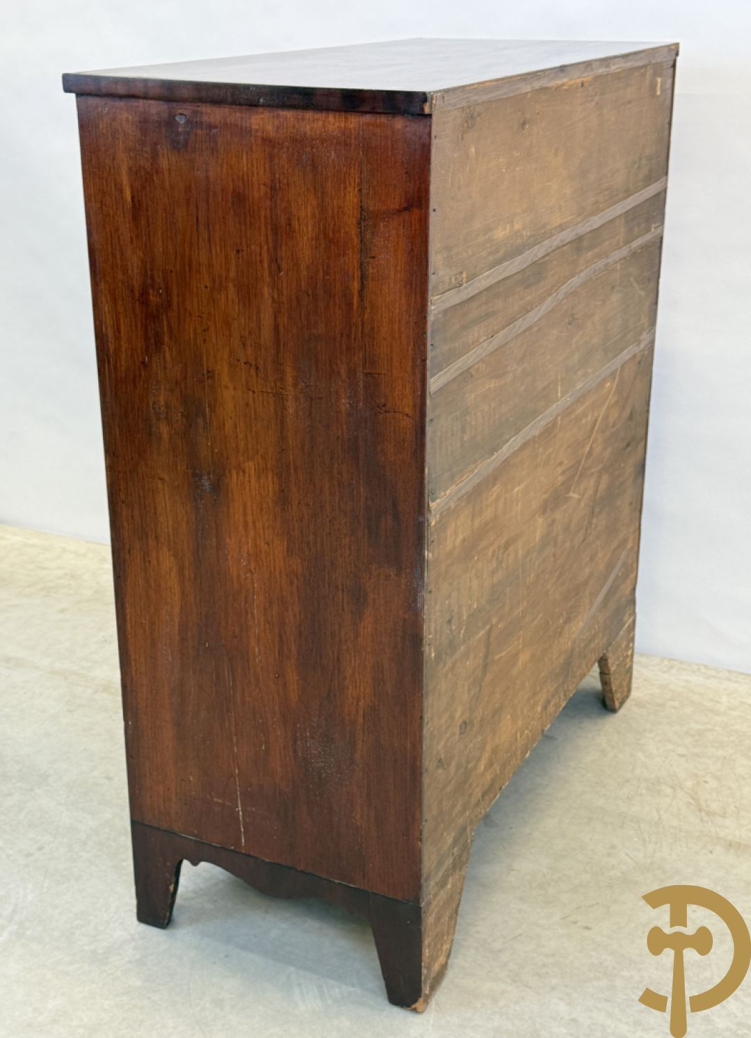 Mahoniehouten Engelse vijfladencommode