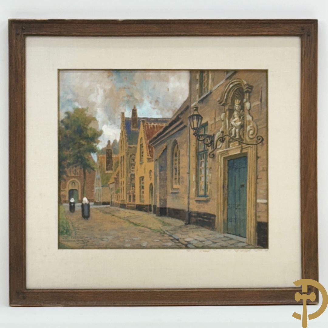 CLERENS Jef getekend Beguinage Bruges 