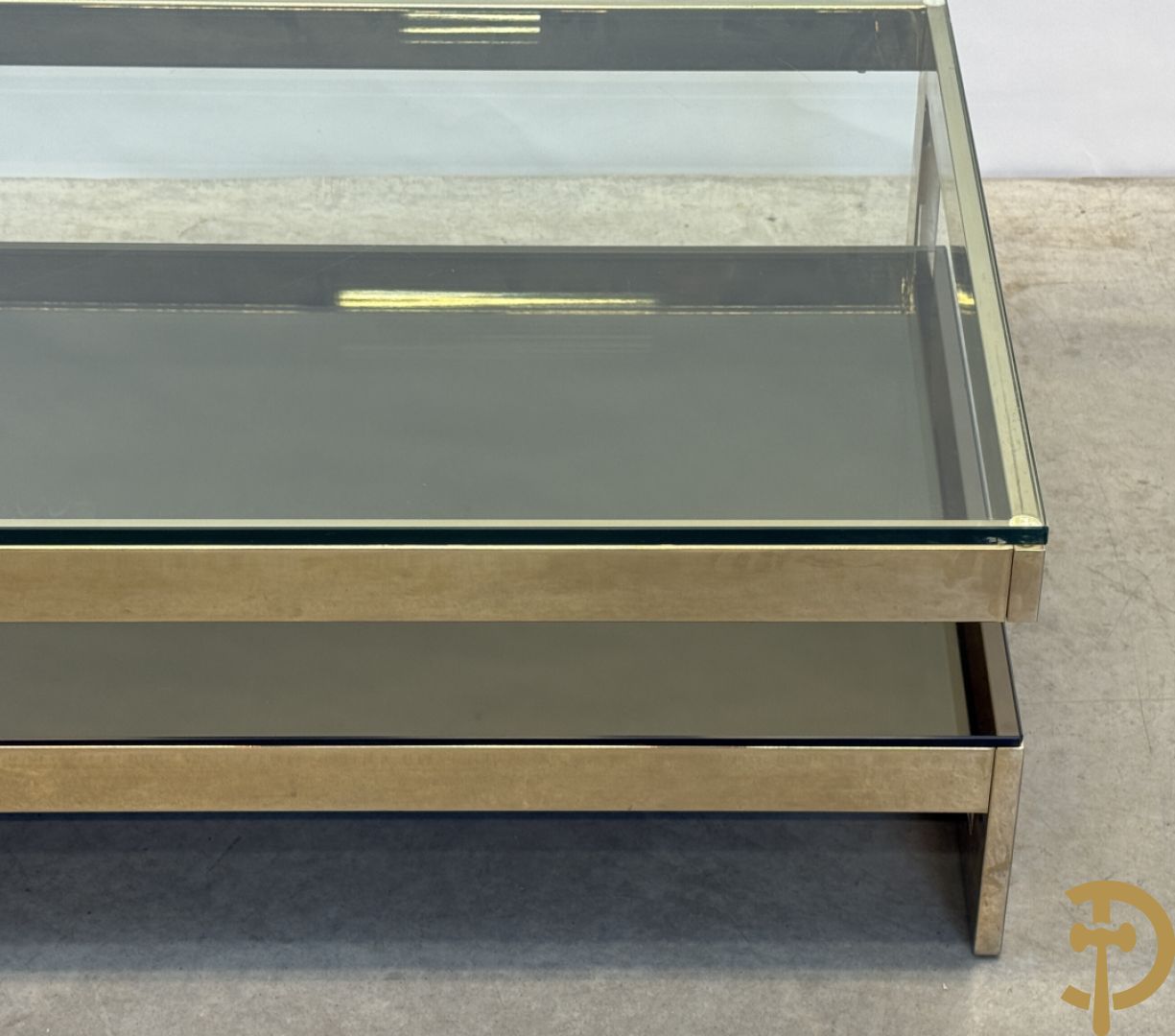 Koperen Belgochrome salontafel, G-form