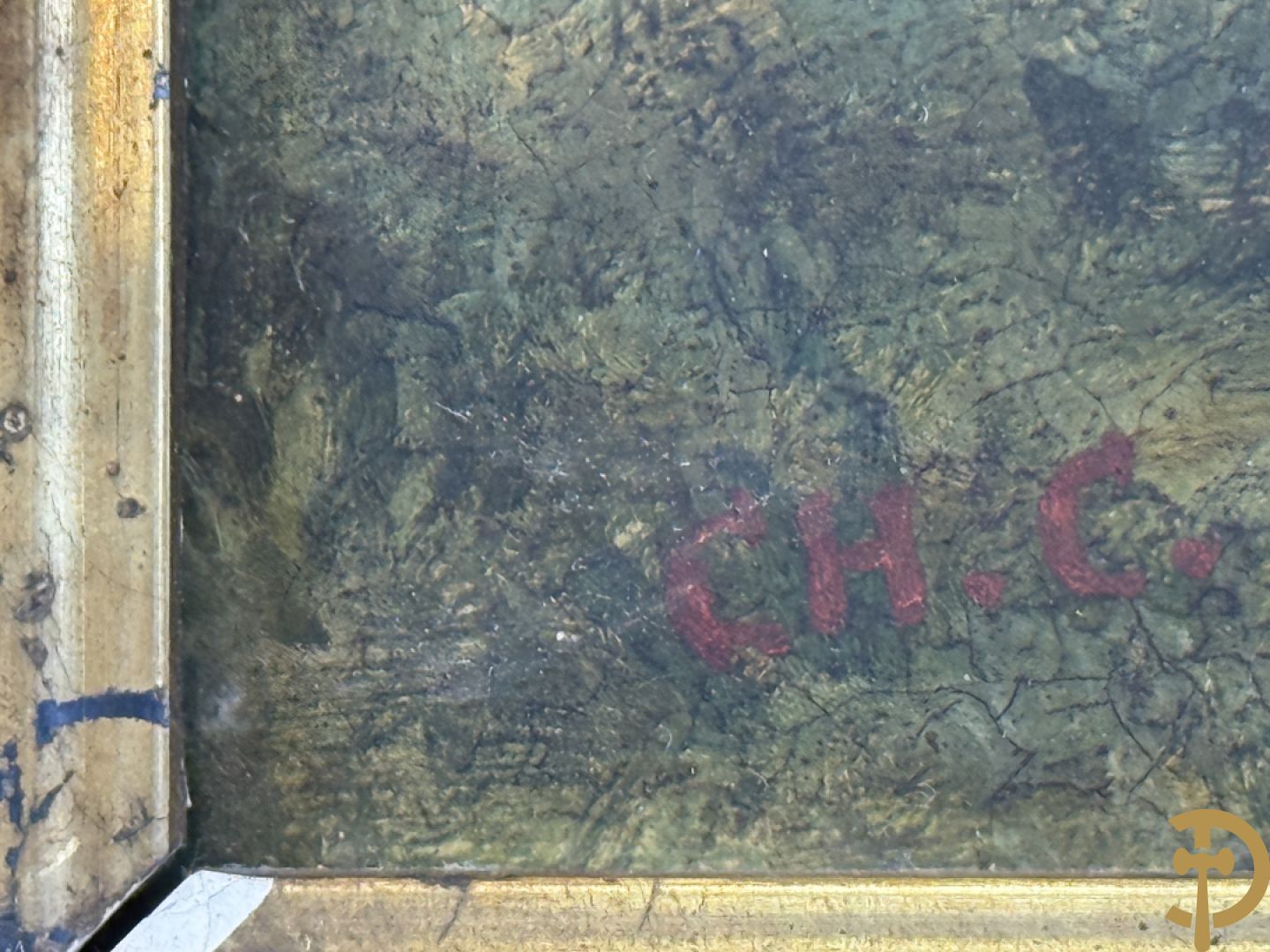 Onleesbaar getekend rechts onder 