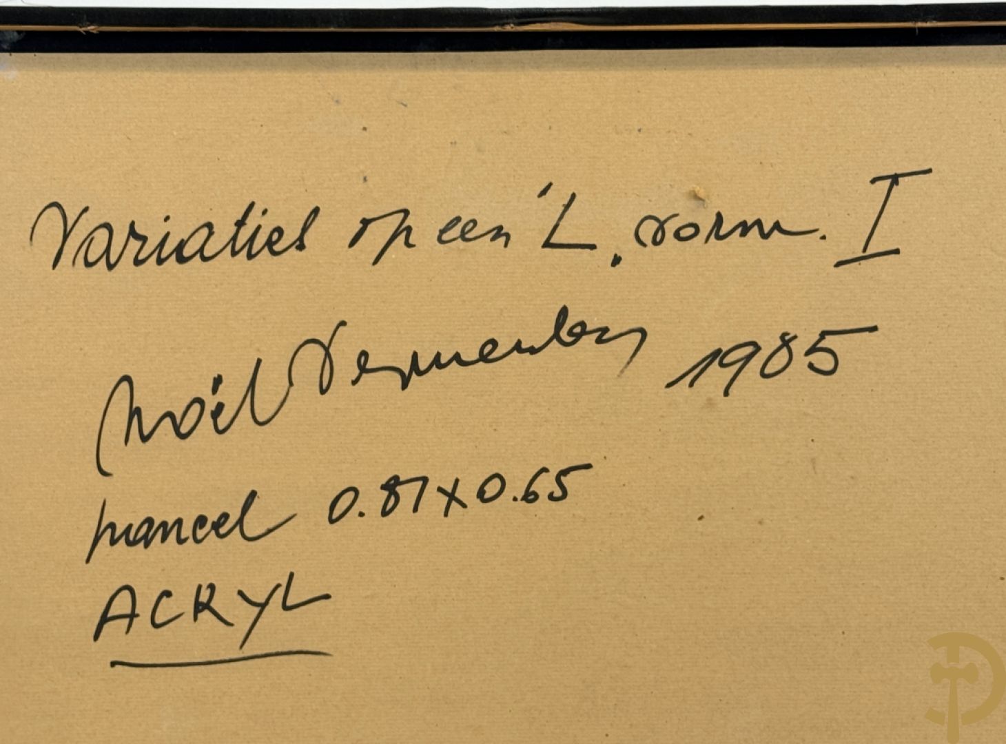 VERMEULEN NOËL getekend verso 1985 