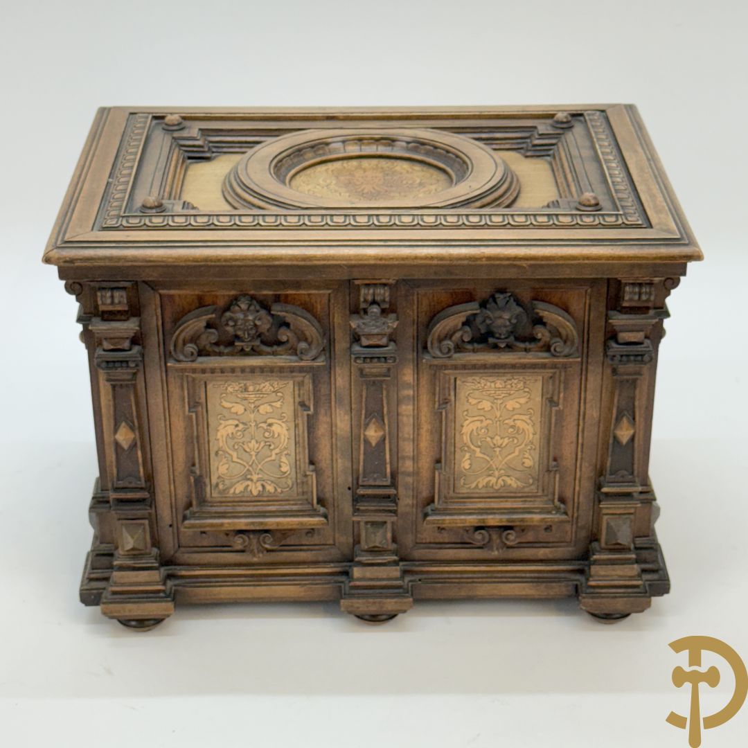 Houten gemarketteerd schatkistje