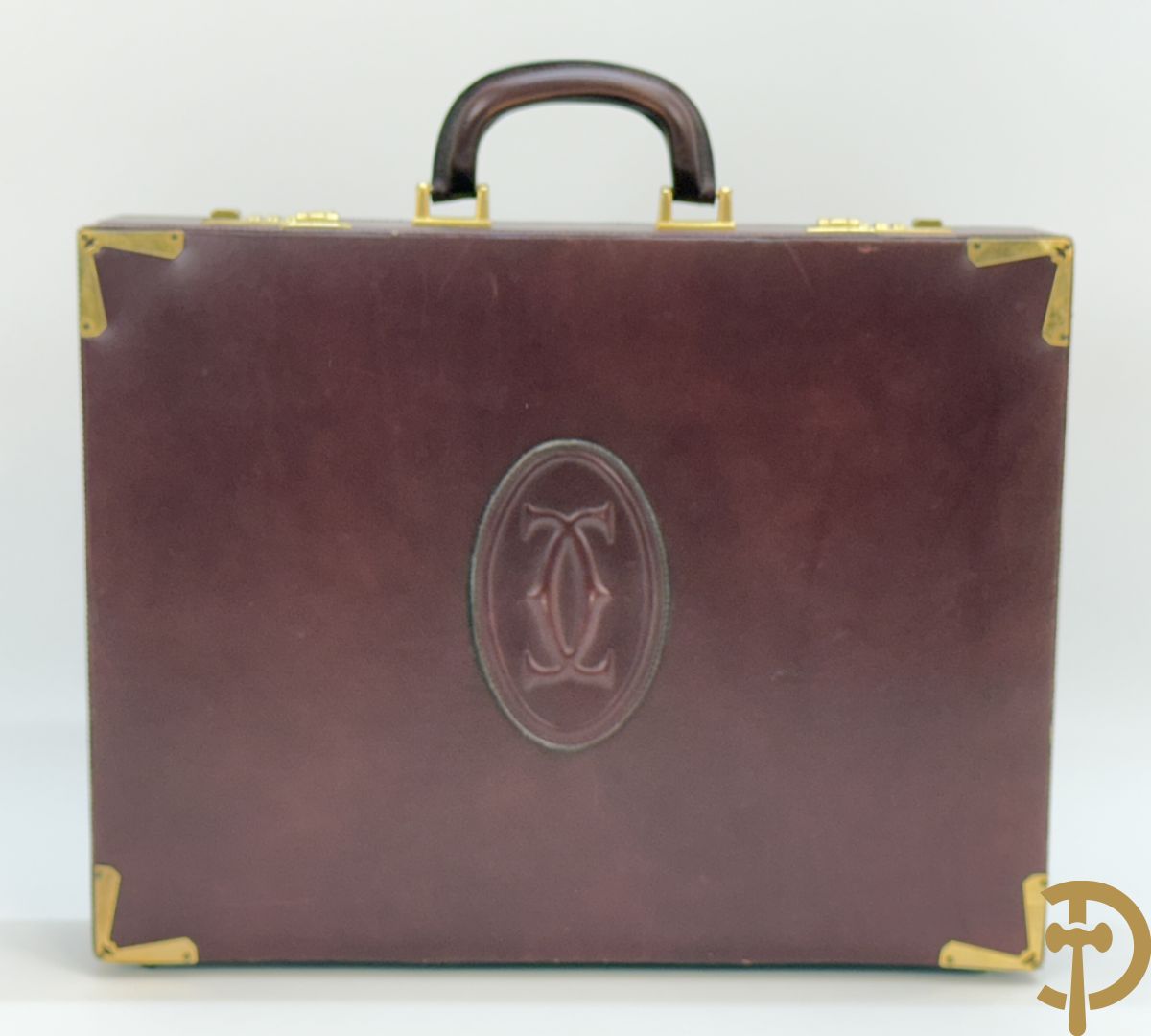 Bordeaux lederen aktentas Cartier + handtas Cartier