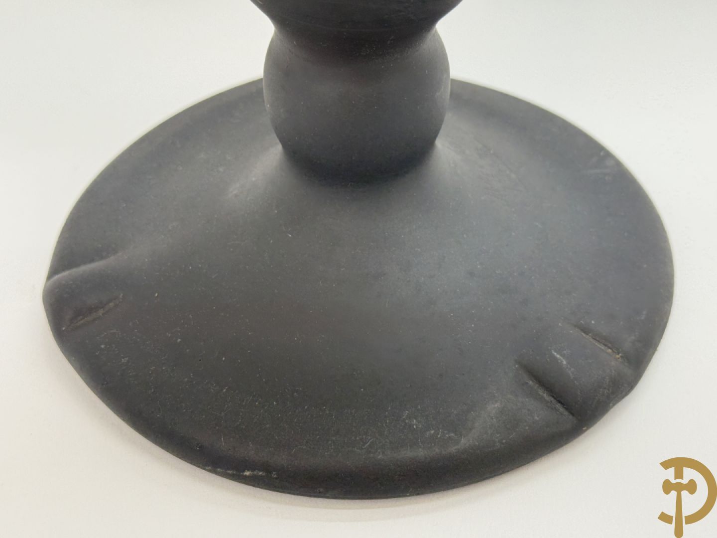 Pate de verre lampadaire Art Deco met geïriseerd lanschapsdecor, Müller Frères Luneville getekend