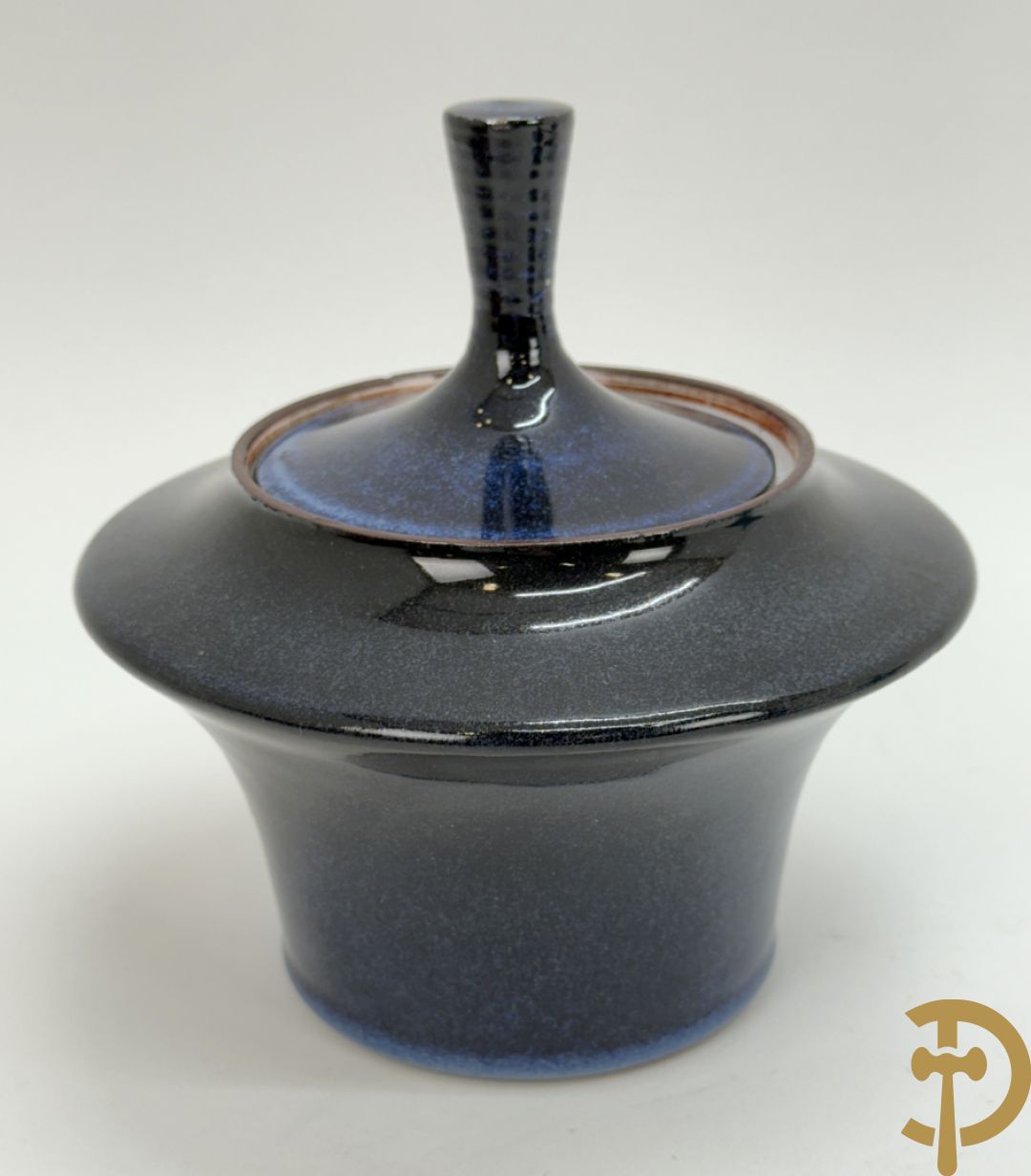 Vintage keramieken dekselpotiche van Amphora, schaal Perignem, Goud dekselpotiche, Flora Holland kaarsenhouder, zeepaard en vliegende heks