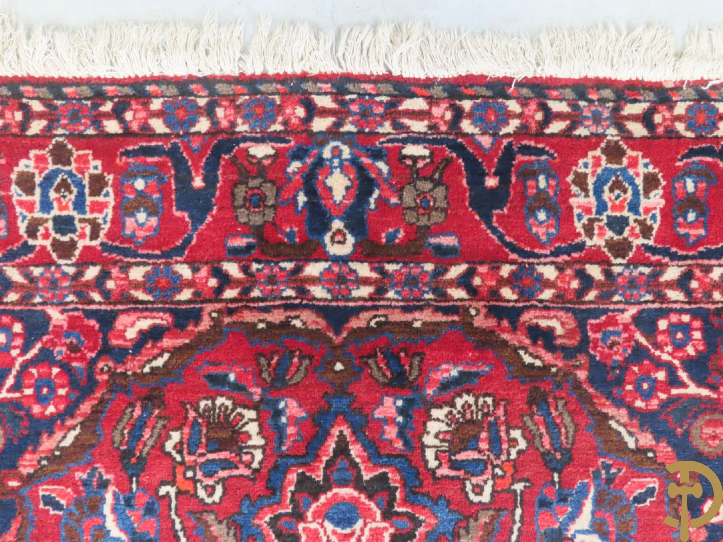 Oosters handgeknoopt tapijt met bloemenpatronen, Saman