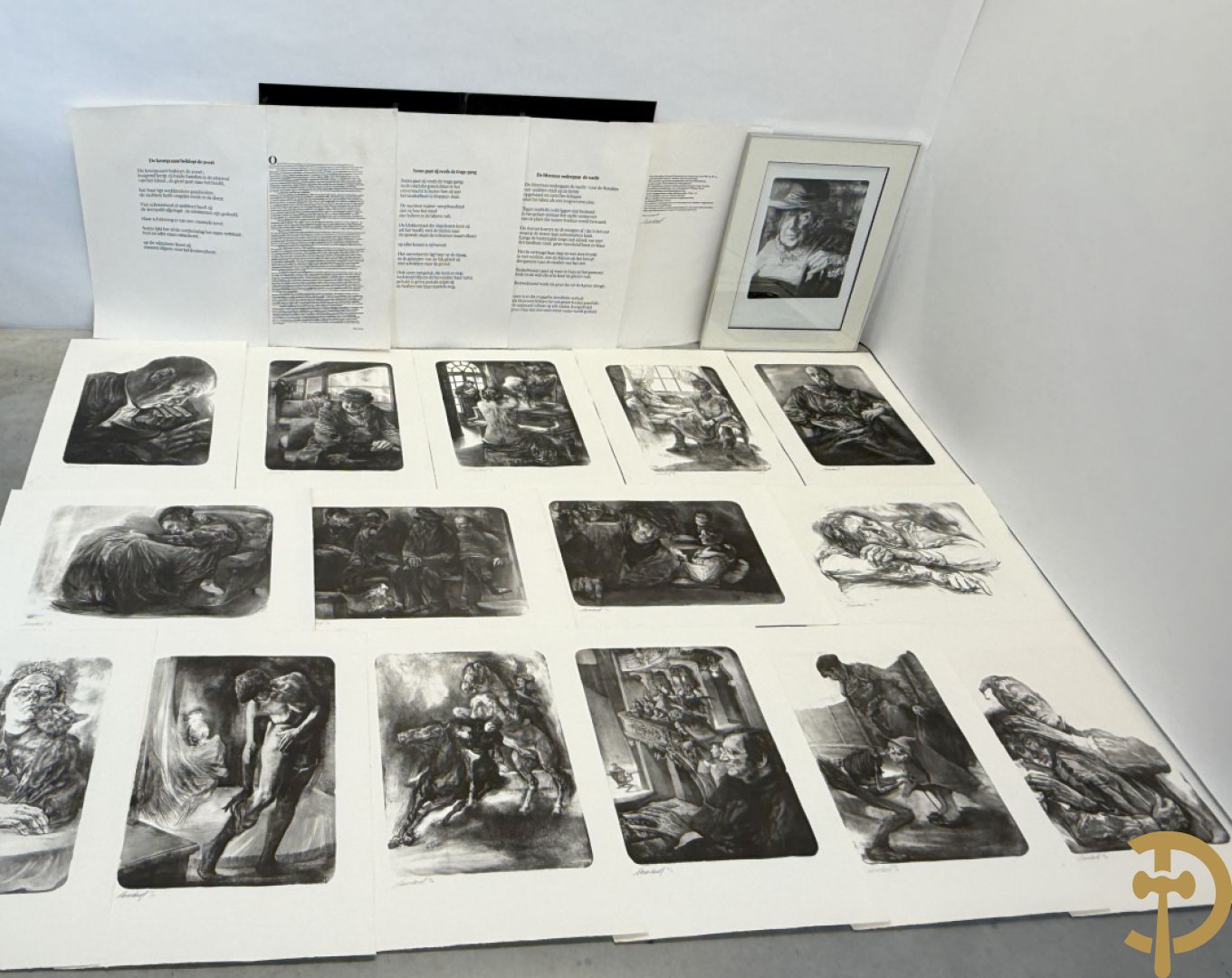 DRIESSCHAERT H. get. Kunstmap met 15 lithografieën met inleidend woord van Gaby Gyselen - 17/40 + DRIESSCHAERT getekend 