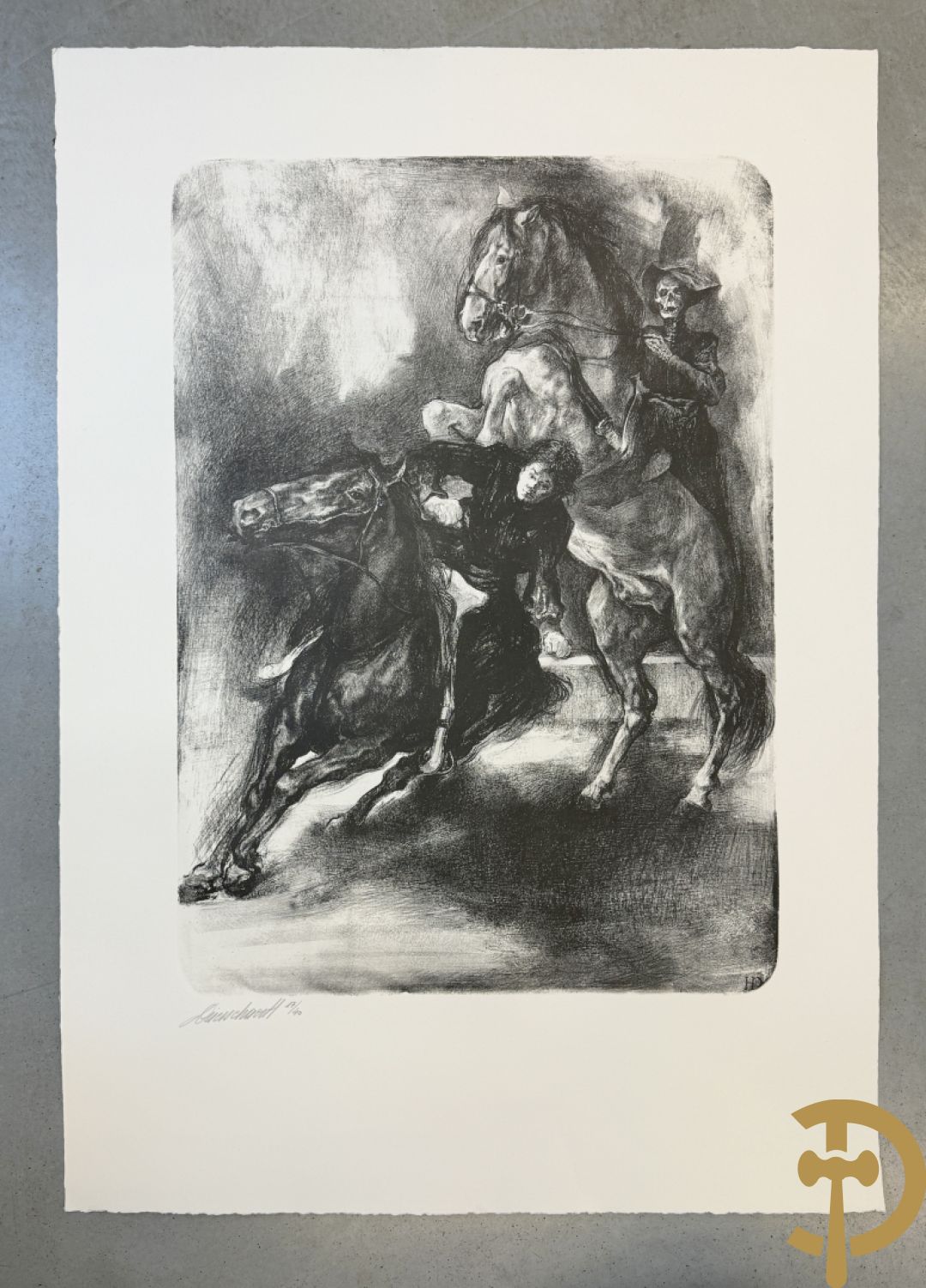 DRIESSCHAERT H. get. Kunstmap met 15 lithografieën met inleidend woord van Gaby Gyselen - 17/40 + DRIESSCHAERT getekend 