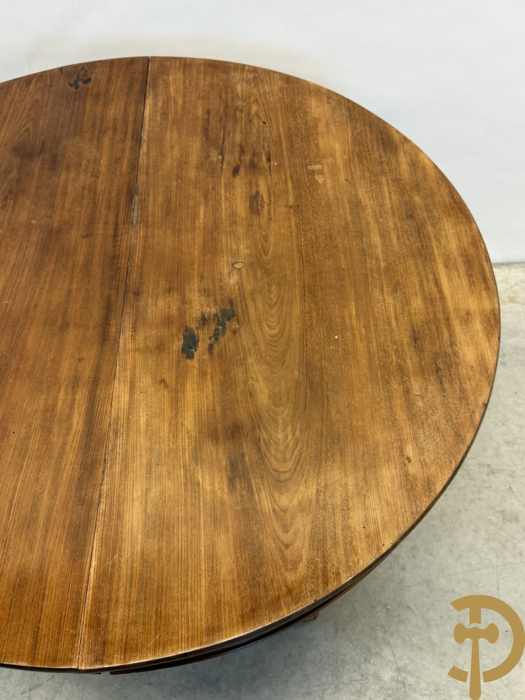 Notelaren uittrekbare ronde Charles X tafel, 19e