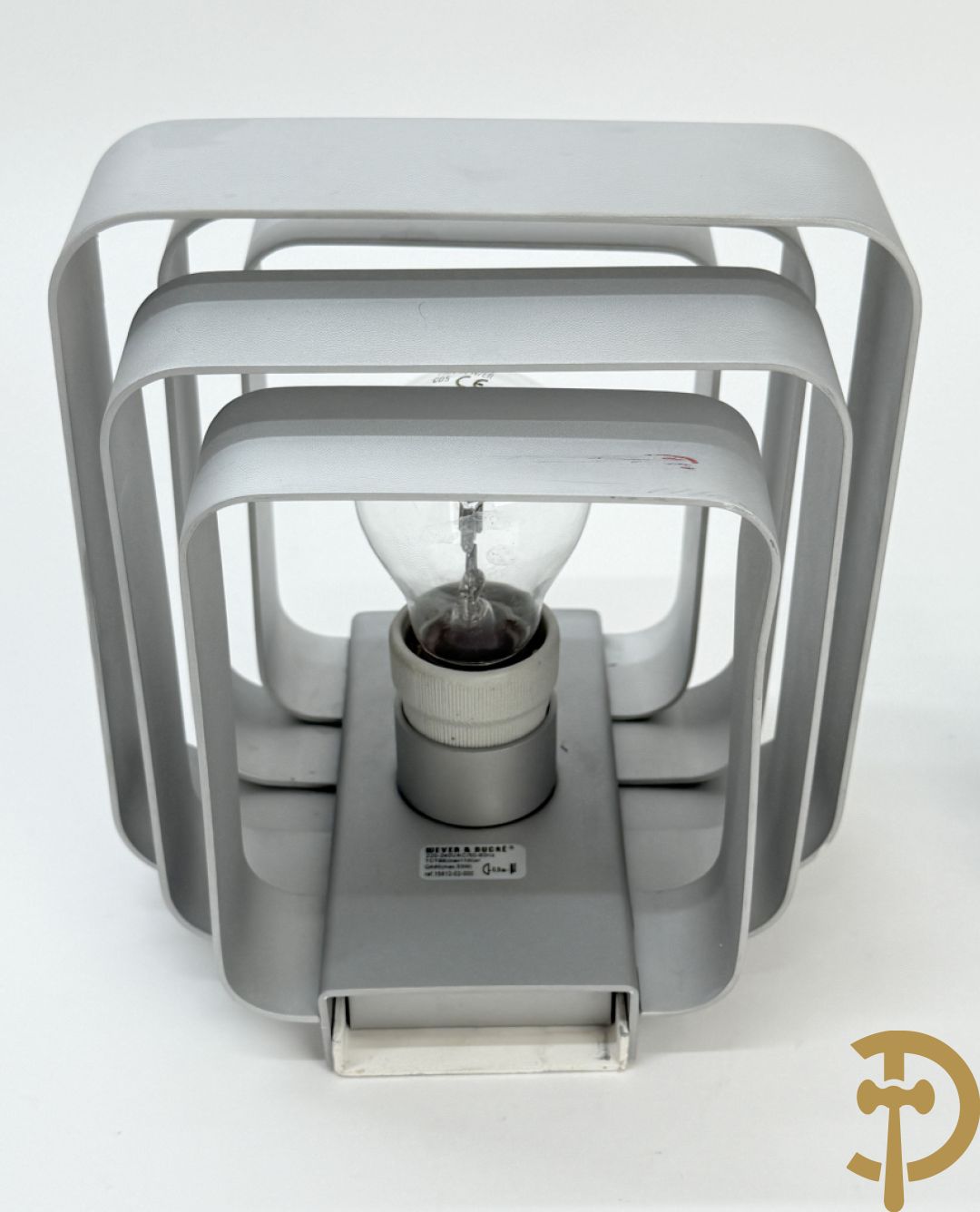 Paar wandlampen in zilverkleur naar Jules Wabbes, uitgegeven door Wever & Ducré