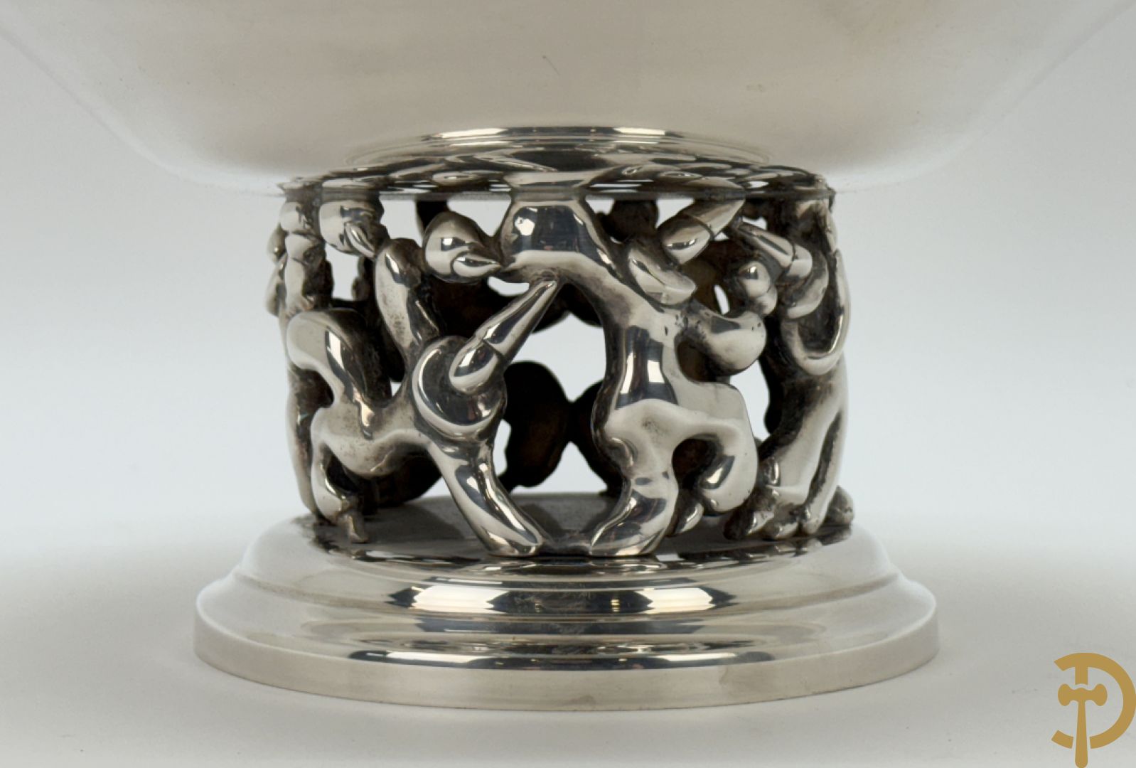 Verzilverde siercoupe, ontwerper Jean Boggio pour Roux-Marquiand - met bijhorende doos