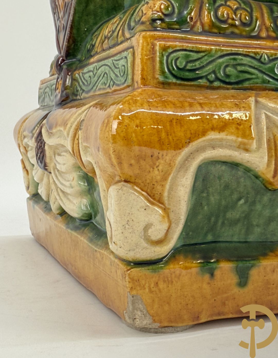 Paar Aziatische geglazuurde Aziatische fo-honden