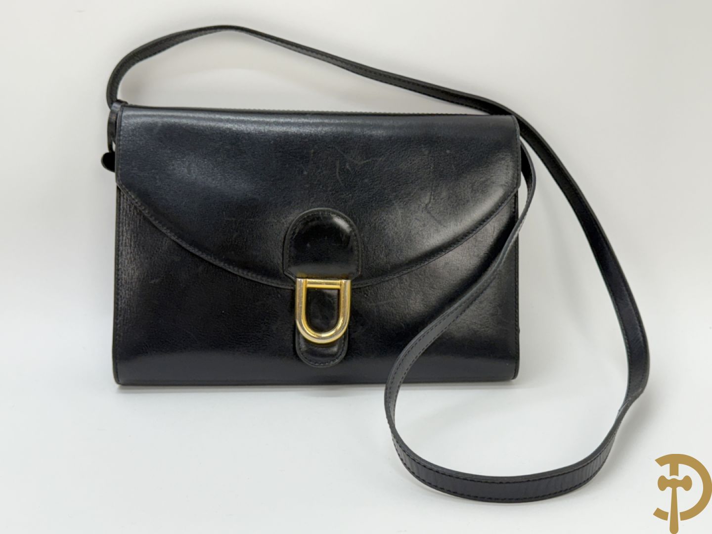 Twee vintage Delvaux handtassen (zwart en bruin) + geldbeugel + lege doosjes