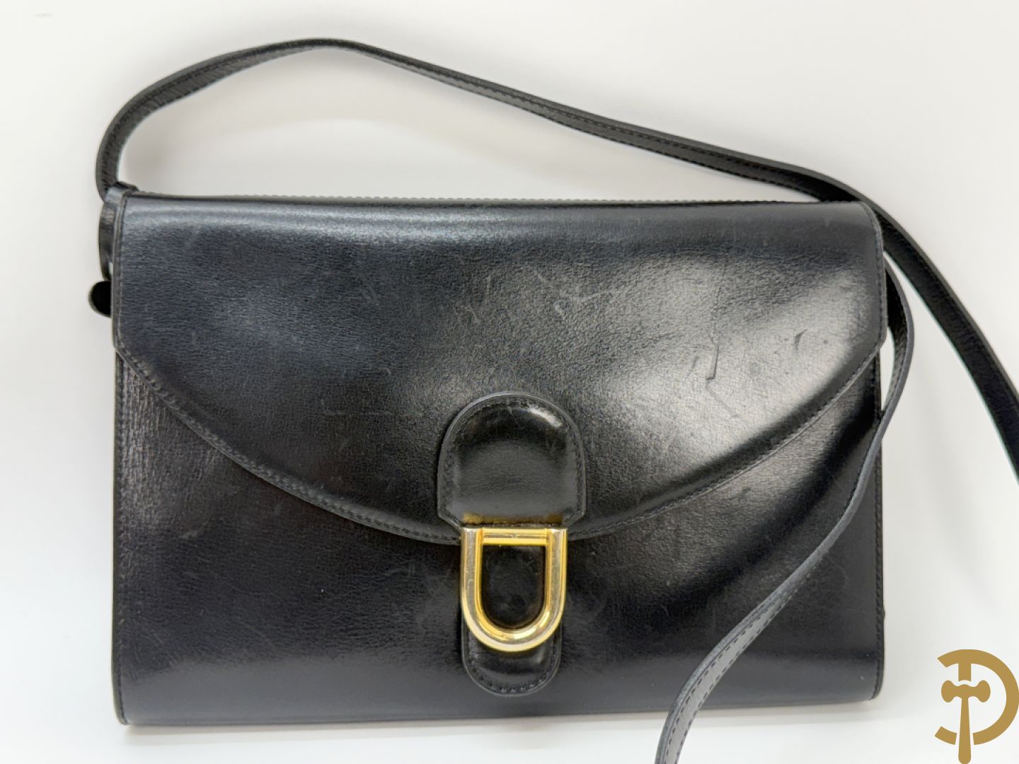 Twee vintage Delvaux handtassen (zwart en bruin) + geldbeugel + lege doosjes