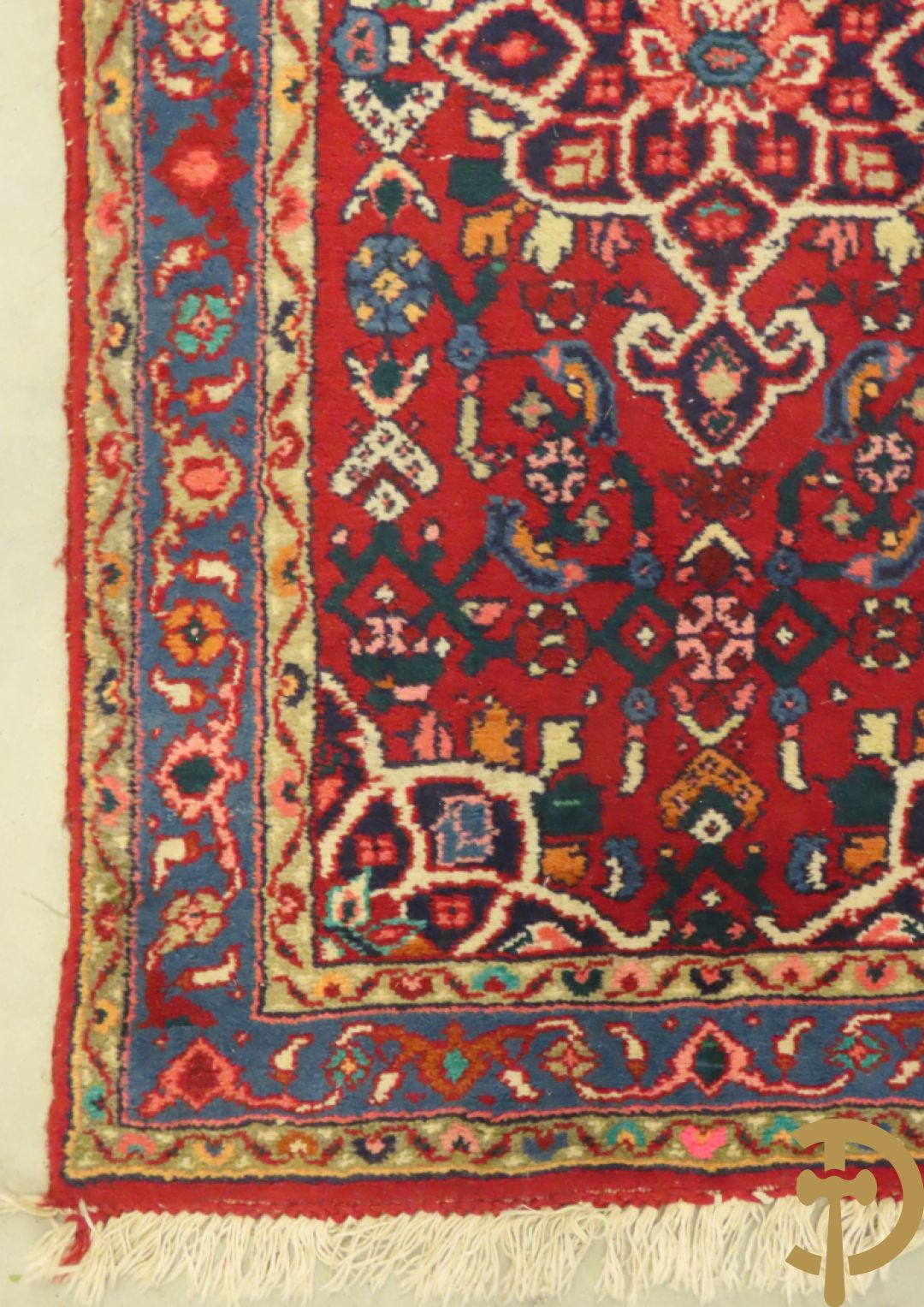 Vier Perzische kleine oosterse handgeknoopte tapijten w.o. 1 Bidjar en 3 Hamadan