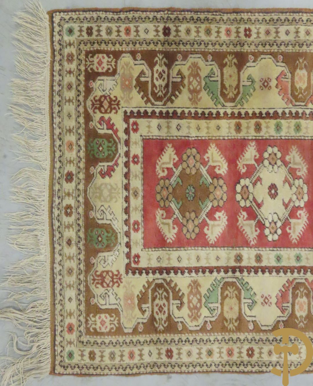 Turkse handgeknoopte Hamadan + oosters handgeknoopt tapijt met dierenmotieven