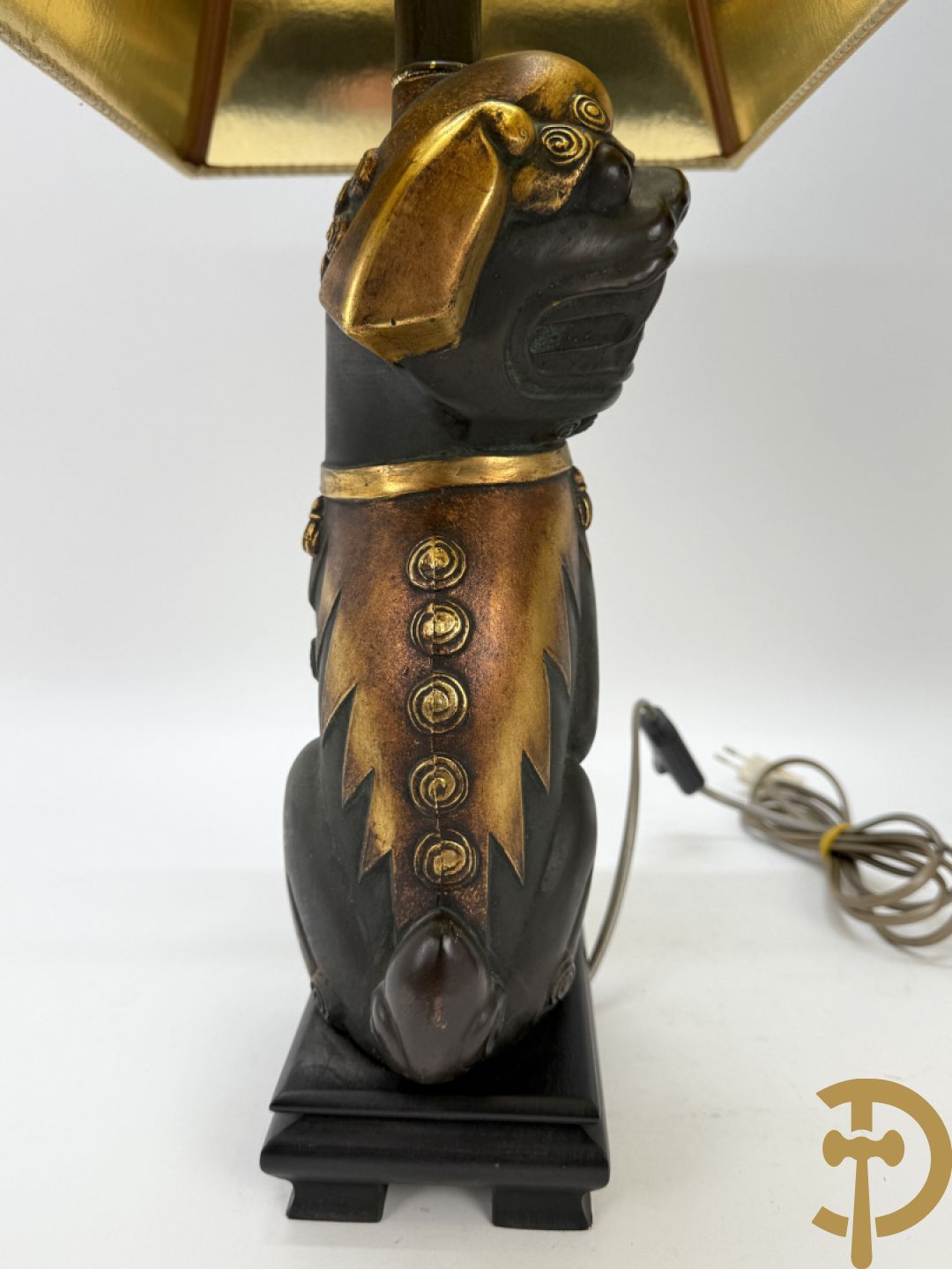 Paar fo-honden in keramiek gemonteerd als lampadaire