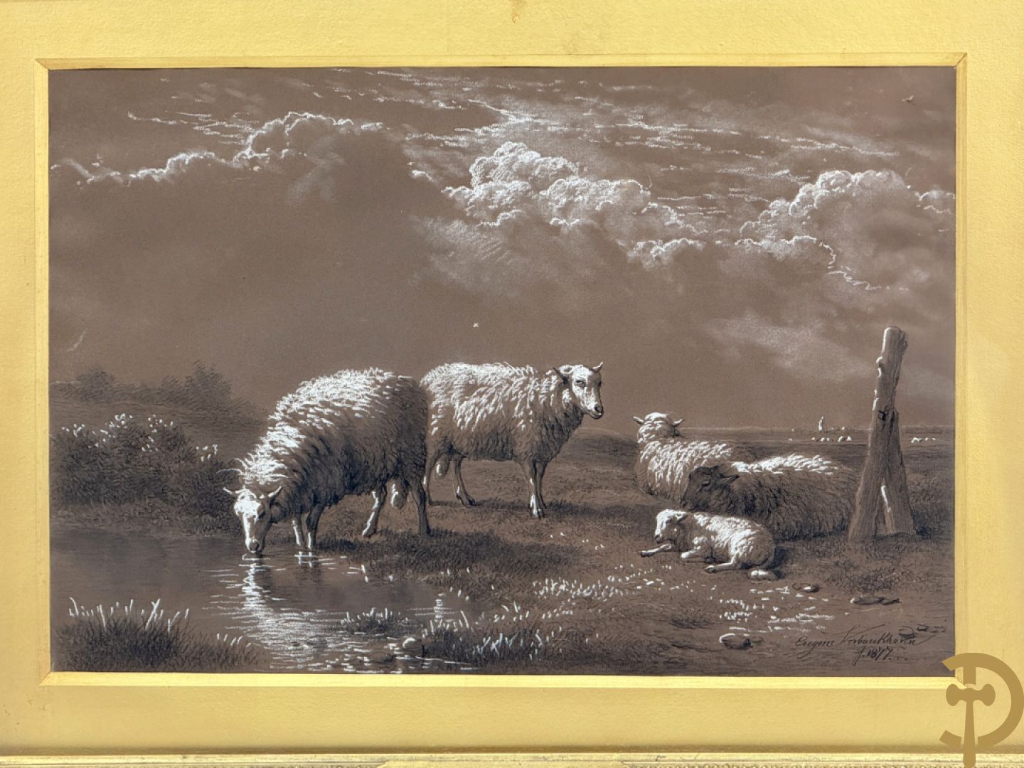 VERBOECKHOVEN Eugène getekend f.1877 